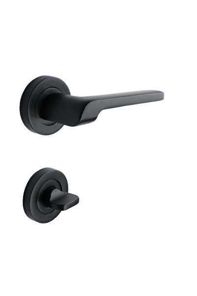 KOLDOOR Tutku Black Round Rosette WC Mâner ușă baie 1 set