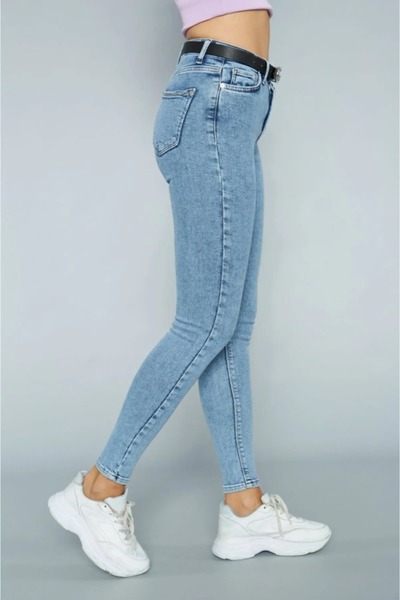 SANTA BELLA Blugi de damă Nantes Blue Snow cu talie înaltă, picior subțire, s...