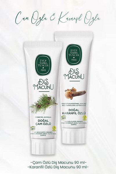 Eyüp Sabri Tuncer Toothpaste Pine Extract 90 ml and Clove Extract 90 ml