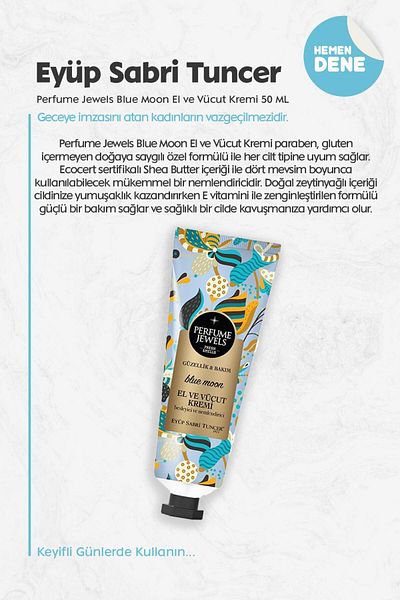 Eyüp Sabri Tuncer Blue Moon Perfume Jewels - Hand and Body Cream 50 ml
