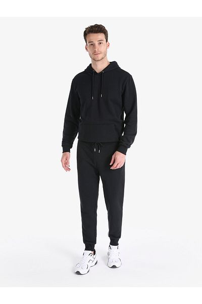 Colin's Slim Fit Mid Waist Black Men's Sweatpants