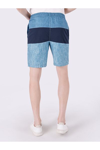 Colin's Сини мъжки бански шорти Slim Fit - с щампа и средна талия