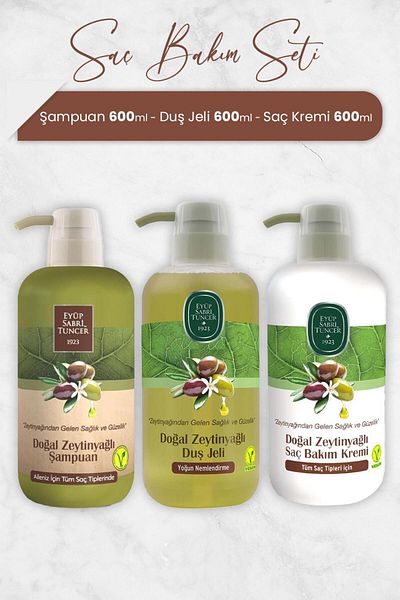 Eyüp Sabri Tuncer Olive Oil Shampoo - Shower Gel and Conditioner