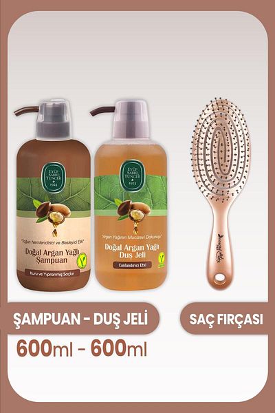 Eyüp Sabri Tuncer Argan Oil Shampoo and Shower Gel - Hair Brush