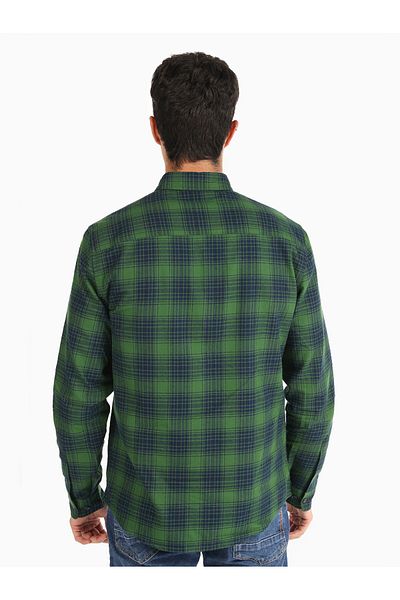 Colin's Cămașă verde Slim Fit pentru bărbați cu mânecă lungă