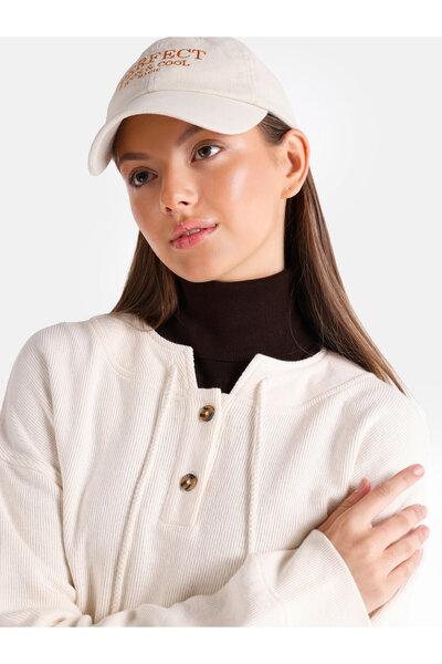 Colin's Γυναικείο μακρυμάνικο μπλουζάκι Ecru Regular Fit - Κολάρο με κουμπιά