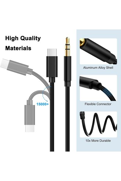 Deppo Trend İphone 15 Pro Plus 16 Pro Max 17 Air Uyumlu Aux Type-c Aux Uyumlu Tak Çalıştır Bluetooth Gerektirmez