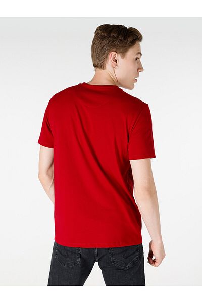 Colin's Red Regular Fit Crew Neck Men's Short Sleeve T-Shirt
