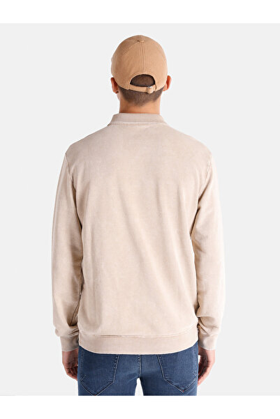 Colin's Ανδρικό μακρυμάνικο μπλουζάκι με λαιμόκοψη σε μπεζ χρώμα