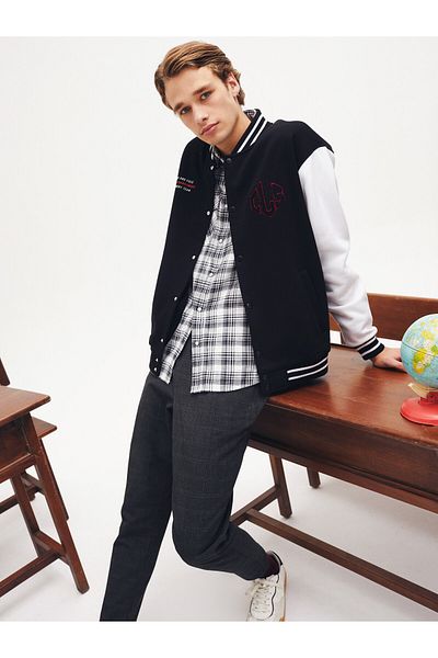 Colin's Regular Fit College Black Men's Jacket
