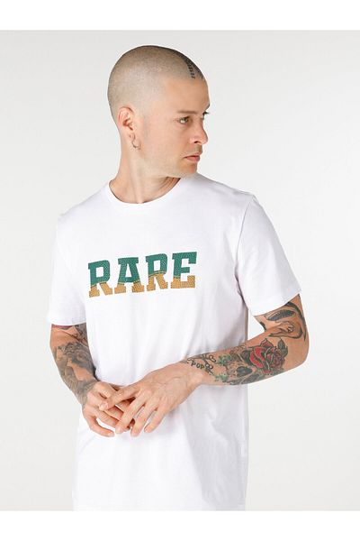 Colin's Tricou cu mânecă scurtă cu imprimeu alb cu gât crew pentru bărbați - Regular Fit