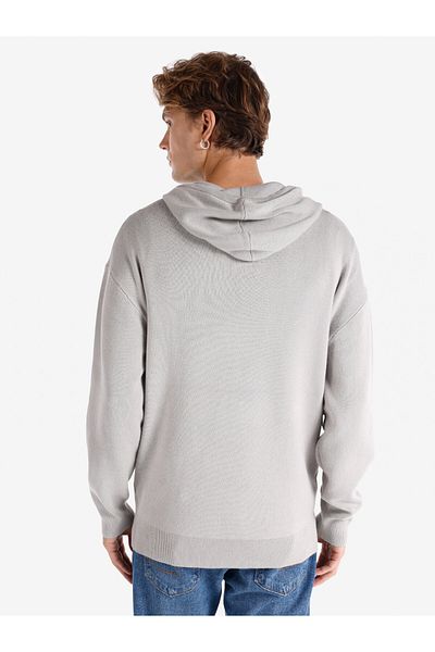 Colin's Regular Fit Printed Hooded Gray Men's Sweatshirt