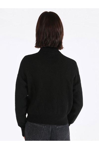 Colin's Pulover de damă negru cu gât roscat - Regular Fit