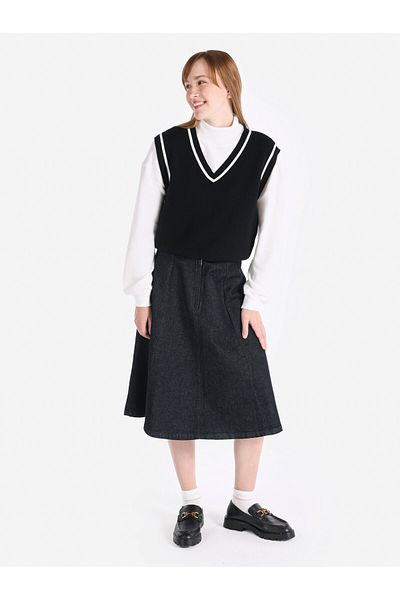 Colin's Fusta Midi Denim pentru Damă - Potrivire Regulară
