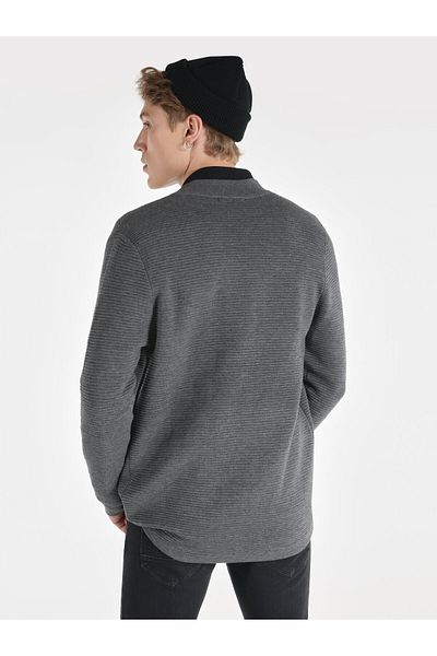 Colin's Gray Men's Cardigan - Regular Fit and Pockets