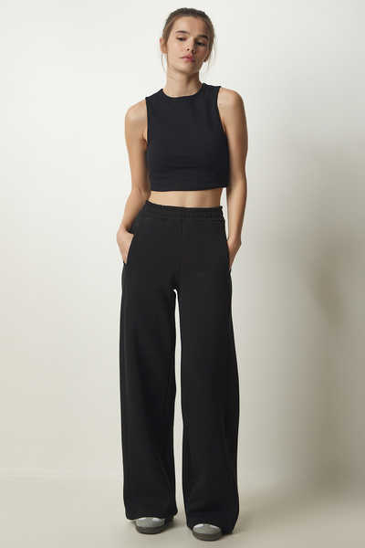 Happiness İstanbul Γυναικεία φούτερ με ίσιο ίσιο πόδι, γυναικεία φούτερ HF00445