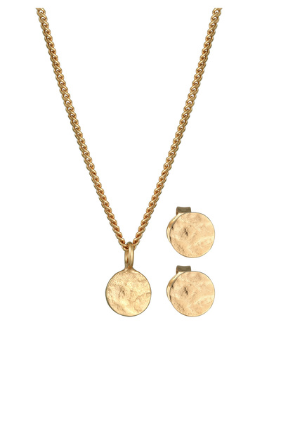 ELLI Schmuckset Kette und Ohrringe Plättchen 925 Silber