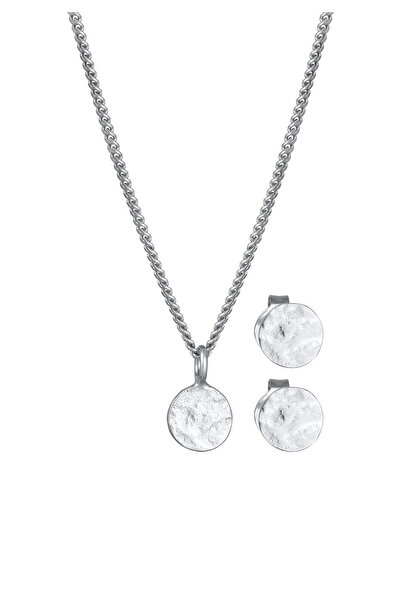 ELLI Schmuckset Kette und Ohrringe Plättchen 925 Silber