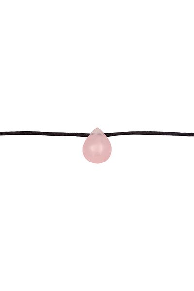 ELLI Halskette Gerdanlık Saten Rosa Quarz Edelstein Tropfen 925 Gümüş