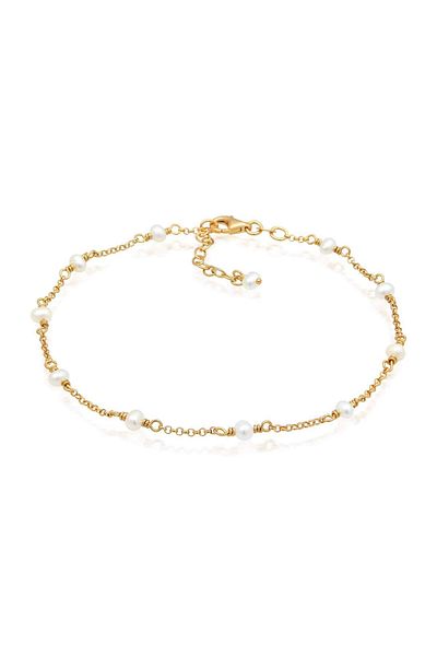 ELLI Fußschmuck Süßwasserzuchtperle Strand Meer 925 Silber