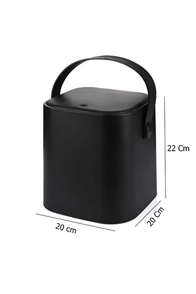 Tuffex Tutma Saplı Iç Kovalı Tezgah Üst Mutfak Çöp Kovası 4 Lt - Siyah