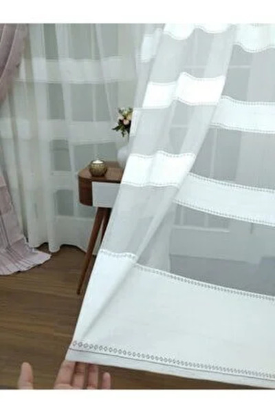 Esse Home Бриліантові тюлеві штори з поперечними смугами, 500x250, рідкі складки, 1/2