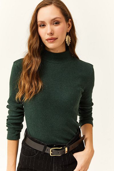 Olalook Smaragdgrüner Half Fisherman Camisole-Bodysuit für Damen