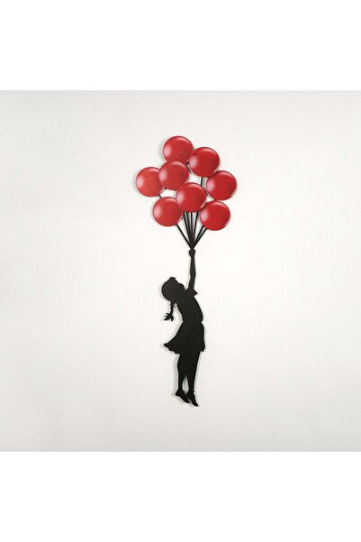 Colorfull Worlds Banksy Kırmızı Balonlu Kız Uv Baskı Metal Duvar Dekoru - Ev ...