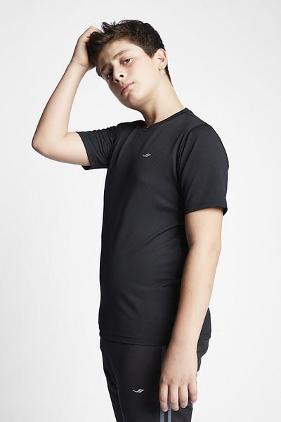 Lescon Tricou negru cu mânecă scurtă pentru copii 23s-3298-23b