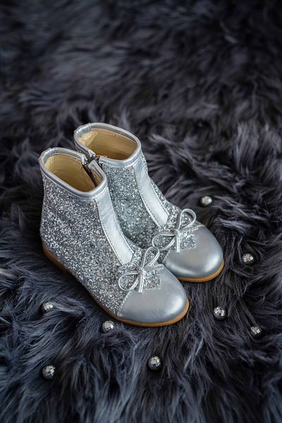 Bebbini Queen-Silver Glittering Girl's Boots