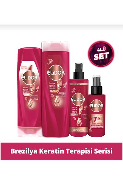 Elidor Brazilian Shampoo Care and Keratin Therapy - Set of 4
