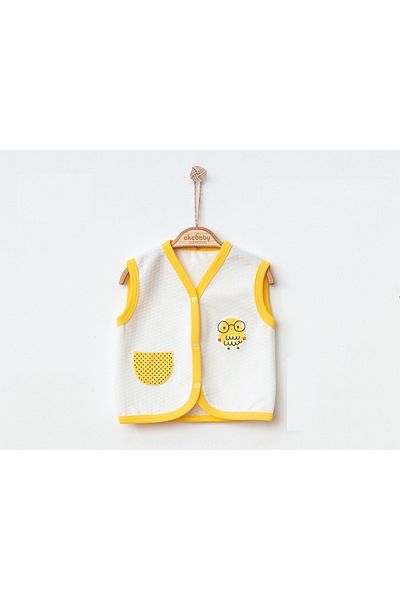 Ekebaby Cotton Quilted Front Snaps Embroidered Baby Vest