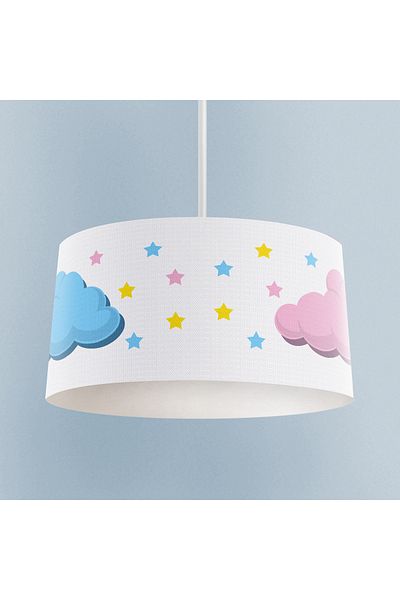 MASAL ODAM BABY AND KIDS ROOM Pink Blue Cloud Patterned Chandelier