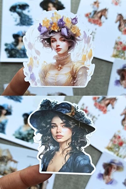 Mona Craftist ملصق نسائي ملون مكون من 4 أوراق ملصق لافندر لفتاة رعاة البقر