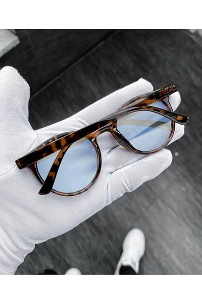 STAOOM Unisex Leopard Pattern Round Frame Glasses