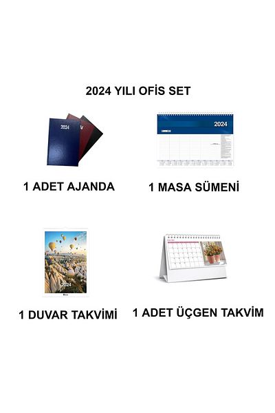 KESKİN COLOR Σετ γραφείου 2024 (AGENDA-TABLE TABLE-WALL CALENDAR-TABLE CALENDAR)