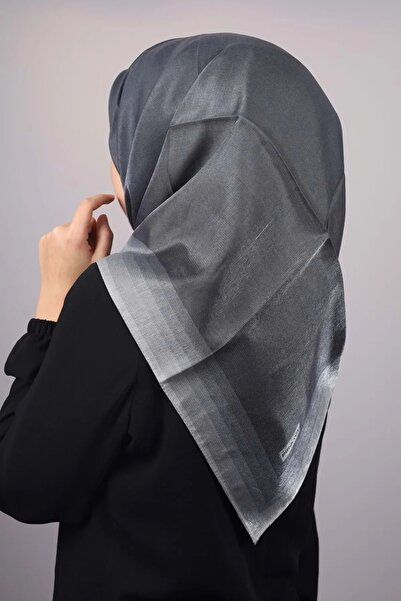 ALLURİNG Pyramid Solid Color Glitter Banded Evening Scarf-DESEN-24