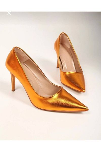 Lady Pantofi cu toc clasic portocaliu de damă Stiletto
