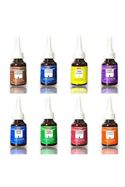 MALDİ PASTACILIK sıvı gıda boyası 8 Lİ 60 GR KAHVE LACİVERT SARI MOR MAVİ YEŞ...