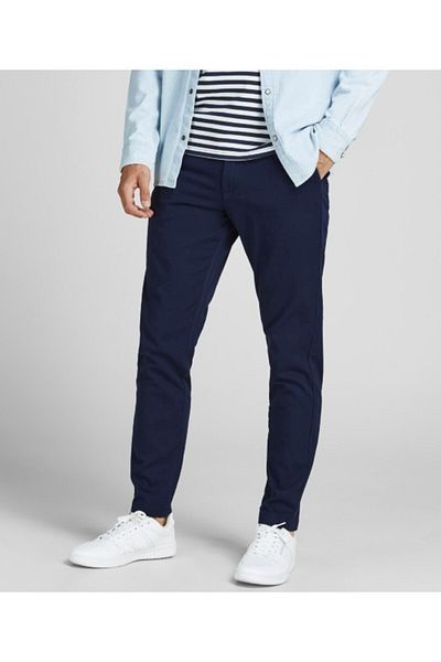 Jack & Jones JACK JONES Men's Chino Slim Fit Navy Blue Trousers 12174309