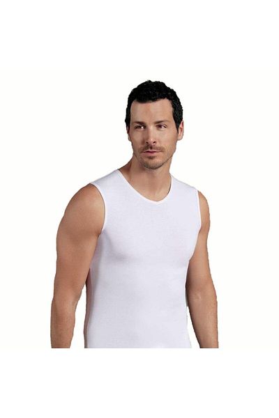 Şahinler Ανδρικό εσώρουχο Lycra 6 τεμαχίων Şahinler με μηδενικό μανίκι V-λαιμόκοψη Λευκό E078