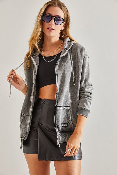 Bianco Lucci Women's Three Thread Shawl Hooded Cardigan