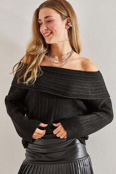Bianco Lucci Damenpullover mit Rüschenkragen