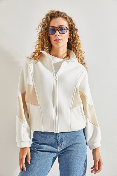 Bianco Lucci Women's Three Thread Zippered Cardigan