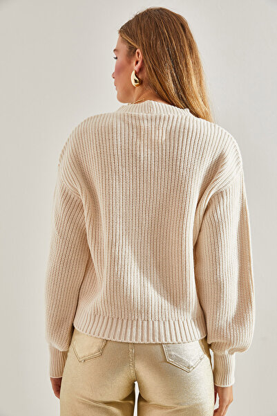 Bianco Lucci Women's Double Breasted Collar Buttoned Cardigan