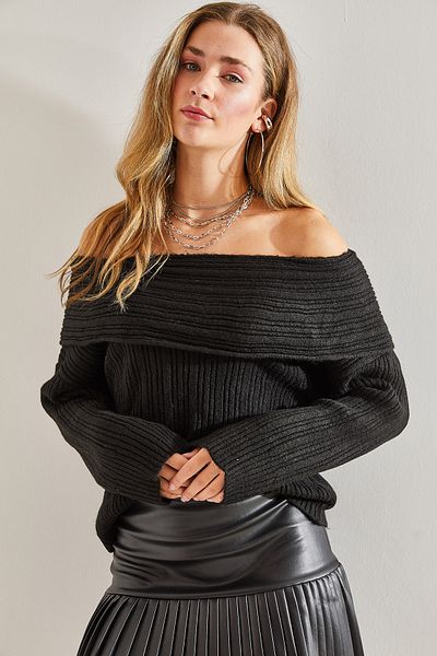 Bianco Lucci Damenpullover mit Rüschenkragen