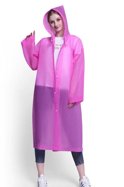 Hayal Sepeti Eva Unisex Raincoat με κουμπιά - Ροζ Χρώμα
