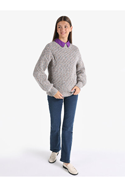 Colin's Slim Fit Bisiklet Yaka Çok Renkli Kadın Kazak