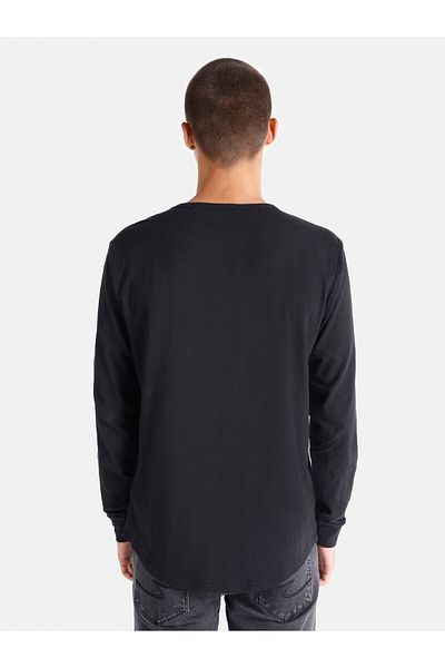 Colin's Regular Fit Crew Neck Basic Black Men's Long Sleeve T-Shirt