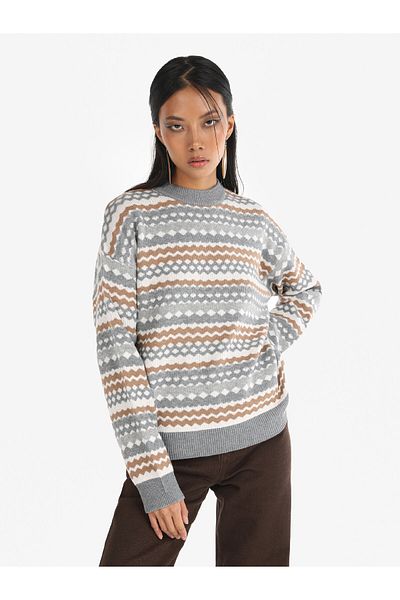 Colin's Pulover multicolor pentru femei cu imprimeu Crew Neck - Regular Fit